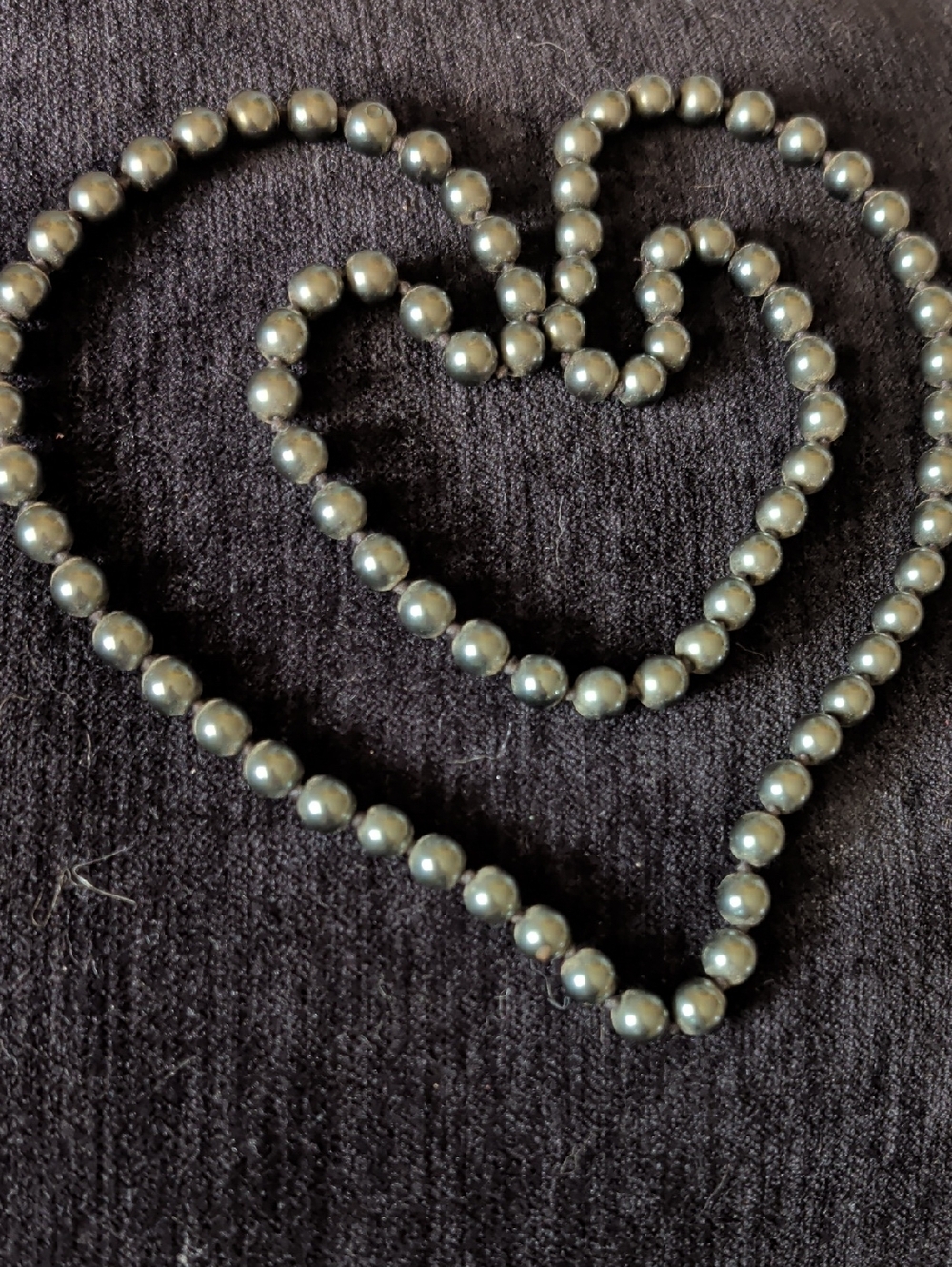 Classic Shining Black Stone Bead Necklace